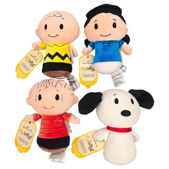 Hallmark Itty Bittys Plush Set of 4 Peanuts Gang Charlie Brown Linus Lucy Snoopy - Picture 2 of 16